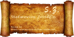 Stefanovics Zoltán névjegykártya