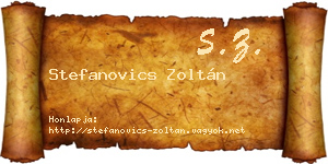 Stefanovics Zoltán névjegykártya