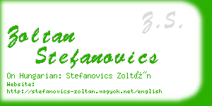 zoltan stefanovics business card